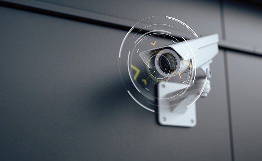 High-definition security camera providing surveillance.